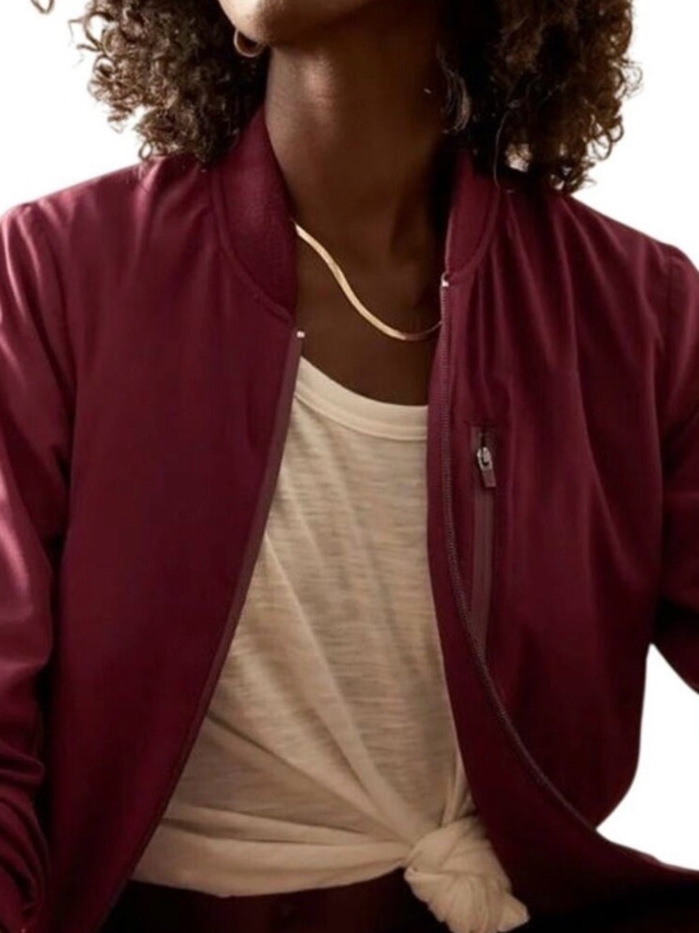 Banana Republic Burgundy Women's Bomber Jacket
